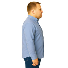 Camisa Big Kong manga larga tallas grandes azul cielo 2XL-2XL