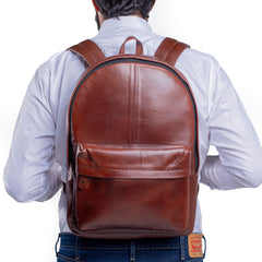 Mochila piel genuina castelli laptop 18 pulgadas hombre