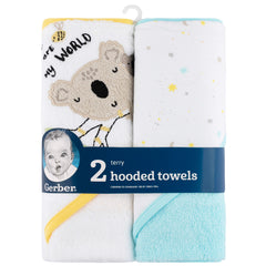 Set 2 toallas Gerber bebé capucha algodón azul 66×76 cm-OSZ