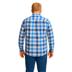 Camisa cuadros azul rey Big Kong tallas grandes hombre 5XL-5XL