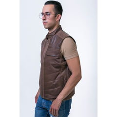 Chaleco piel borrego castelli estilo western hombre-XL
