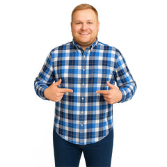 Camisa cuadros azul rey Big Kong tallas grandes hombre 4XL-4XL