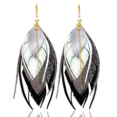 Aretes largos de mujer VANGANIA negros regalo mujer joyería-Unitalla