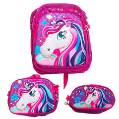 Mochila Escolar 3 pz mochila led 16 pulgadas lonchera y lapicera Unicornio