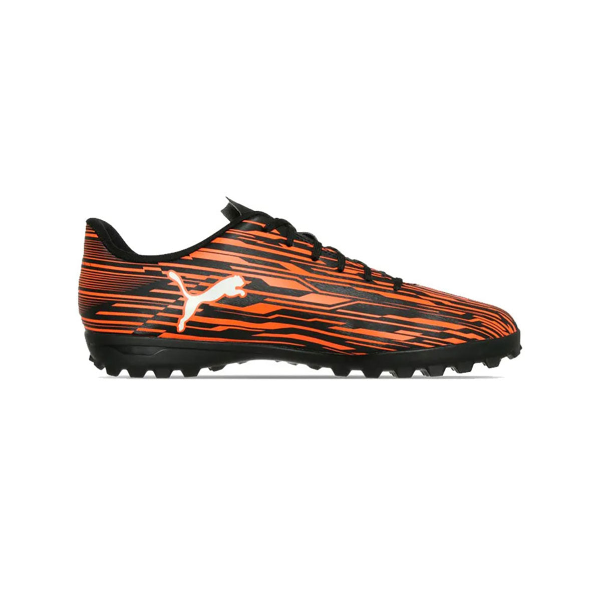 Tenis Puma Rapido III TT Turf Negro Naranja Tracción Segura