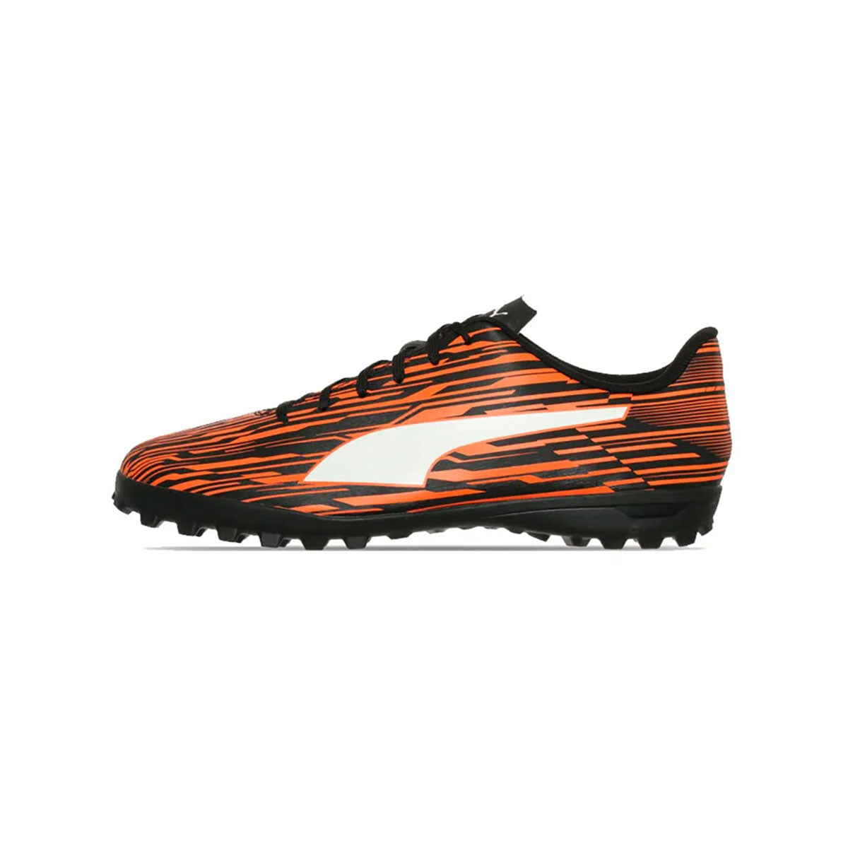 Tenis Puma Rapido III TT Turf Negro Naranja Tracción Segura