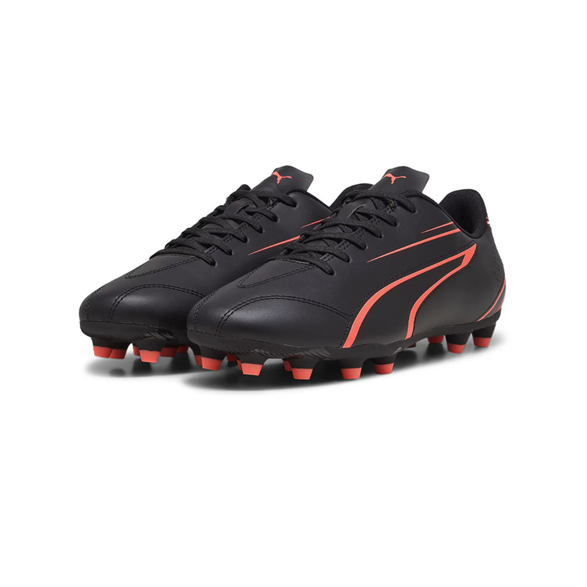 Tenis Puma VITORIA Futbol Negro/Naranja con Control Perfecto