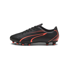 Tenis Puma VITORIA Futbol Negro/Naranja con Control Perfecto