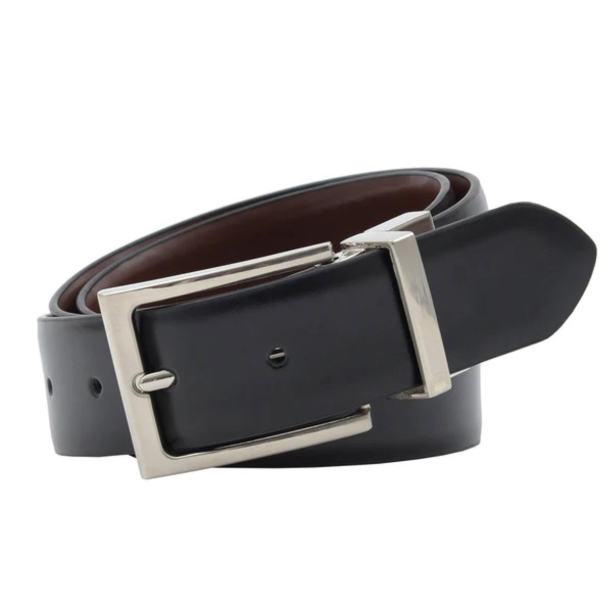 Cinturón Hickok Reversible Piel Genuina Negro Café 34 MM-30-32