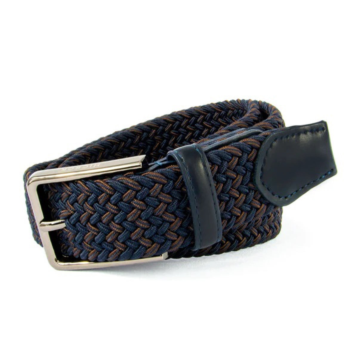 Cinturón Hickok Trenzado Stretch Navywood Hombre 37mm-38-40