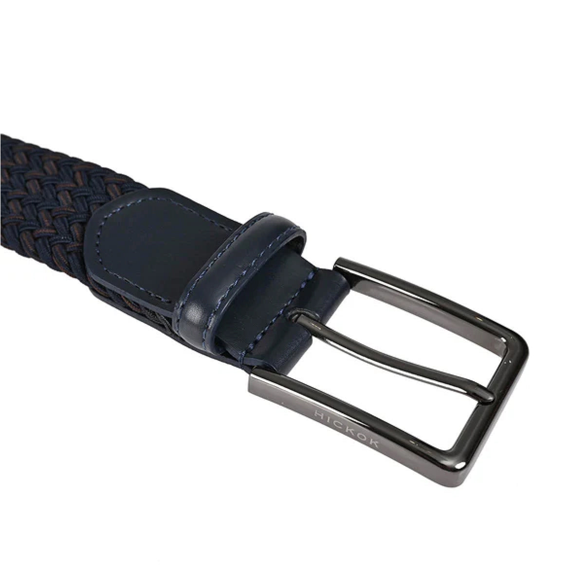 Cinturón Hickok Trenzado Stretch Navywood Hombre 37mm-42-44