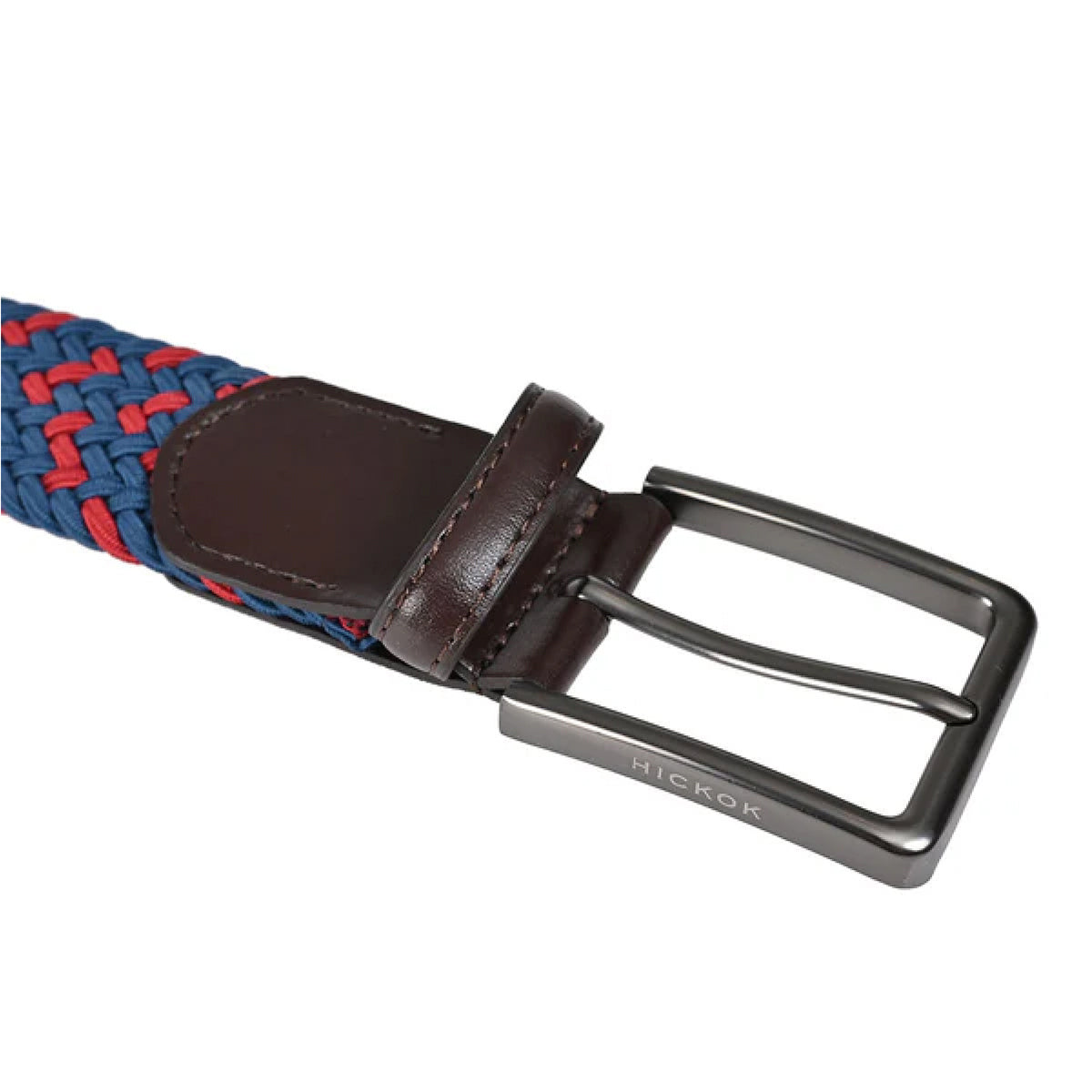 Cinturón Hickok Trenzado Stretch Crimson Para Hombre 37mm-34-36