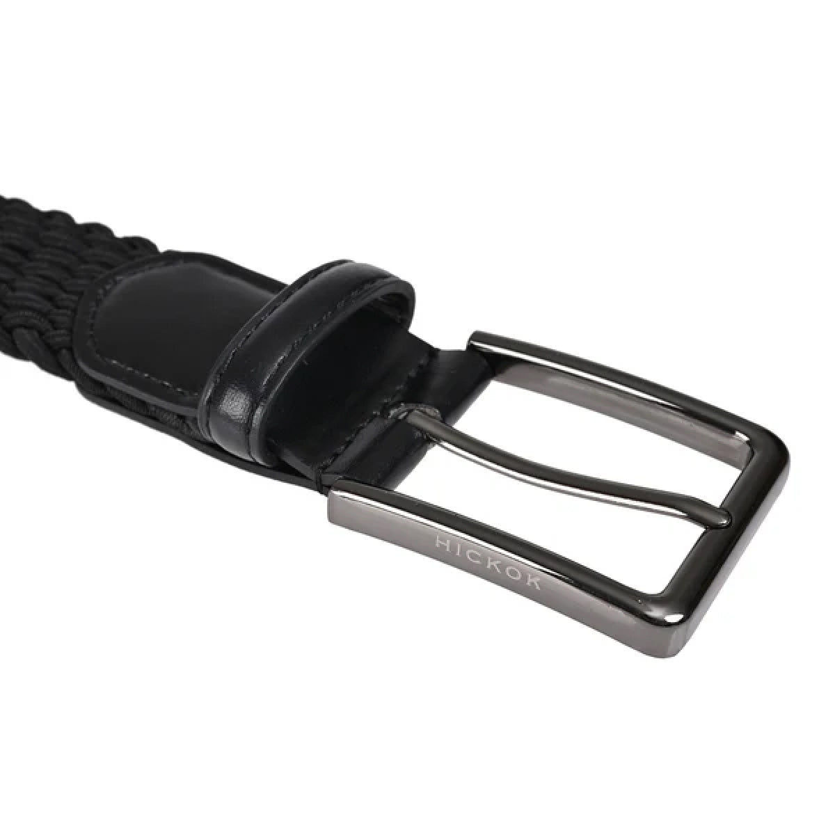 Cinturon Hickok Trenzado Stretch Nero Flexible Hombre 37mm-34-36