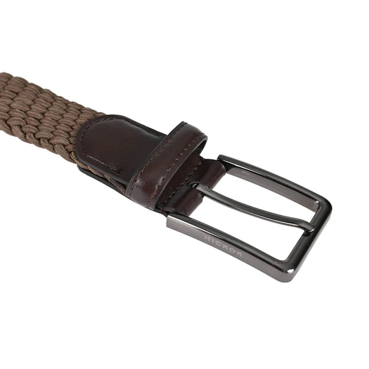 Cinturón Hickok Trenzado Stretch Mocca Hombre 37mm-38-40