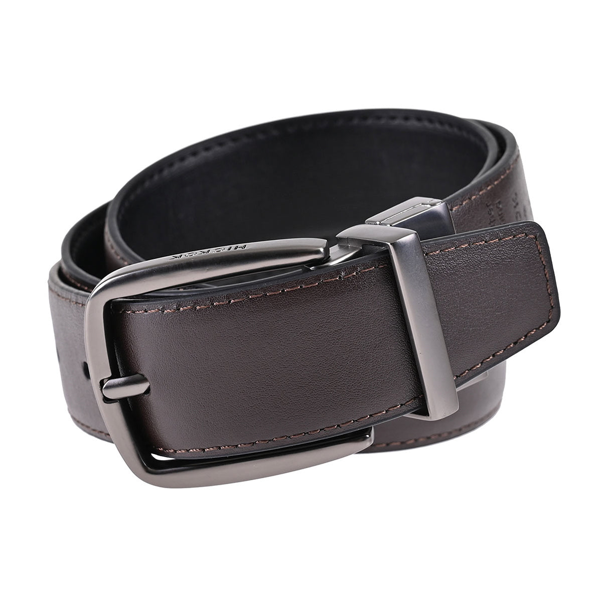 Cinturón reversible de piel genuina negro cafe 34 mm Hickok-30-32