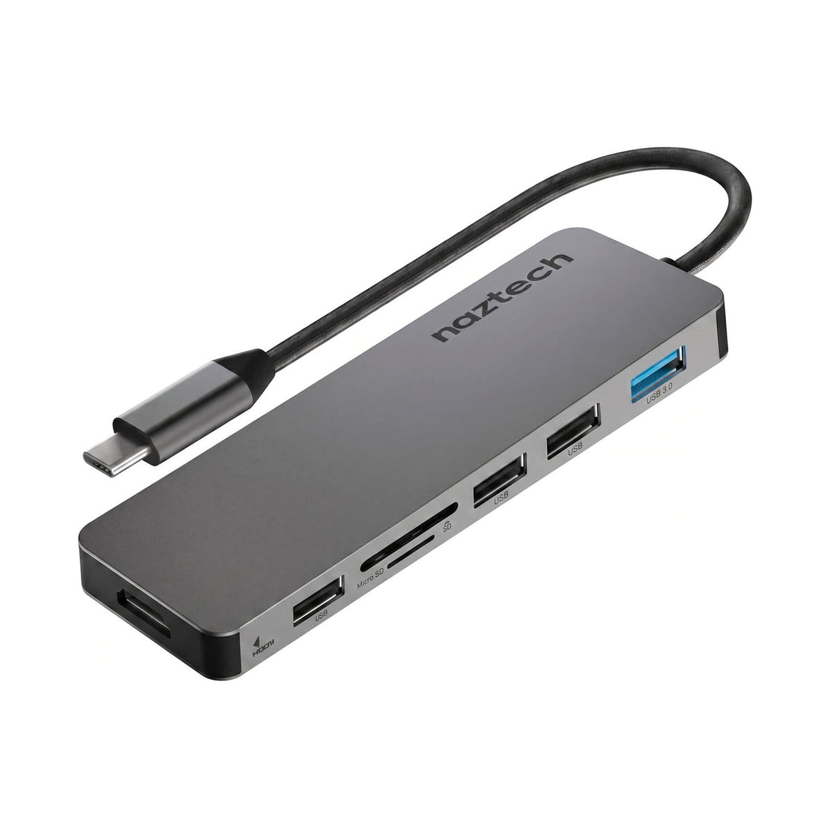 Hub USB C Naztech MaxDrive7 Adaptador 7 en 1 HDMI Gris
