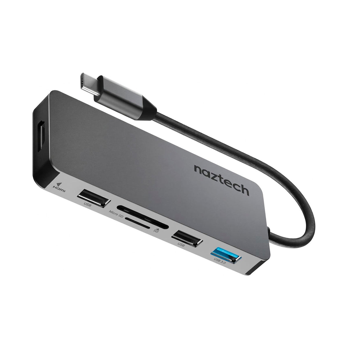 Hub USB C Naztech MaxDrive7 Adaptador 7 en 1 HDMI Gris