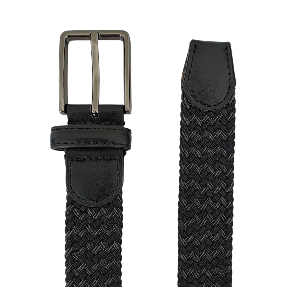 Cinturón Ferrioni Kids Textil Stretch Trenzado Negro/Gris-20-22