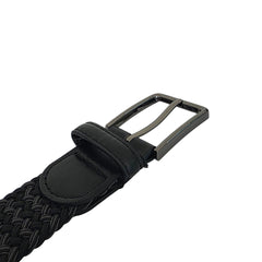 Cinturón Ferrioni Kids Textil Stretch Trenzado Negro/Gris-20-22