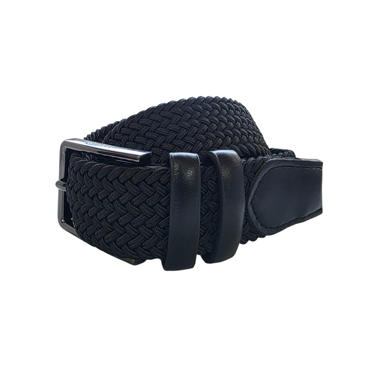 Cinturón Ferrioni Textil Elástico Trenzado Negro Hombre-34-36