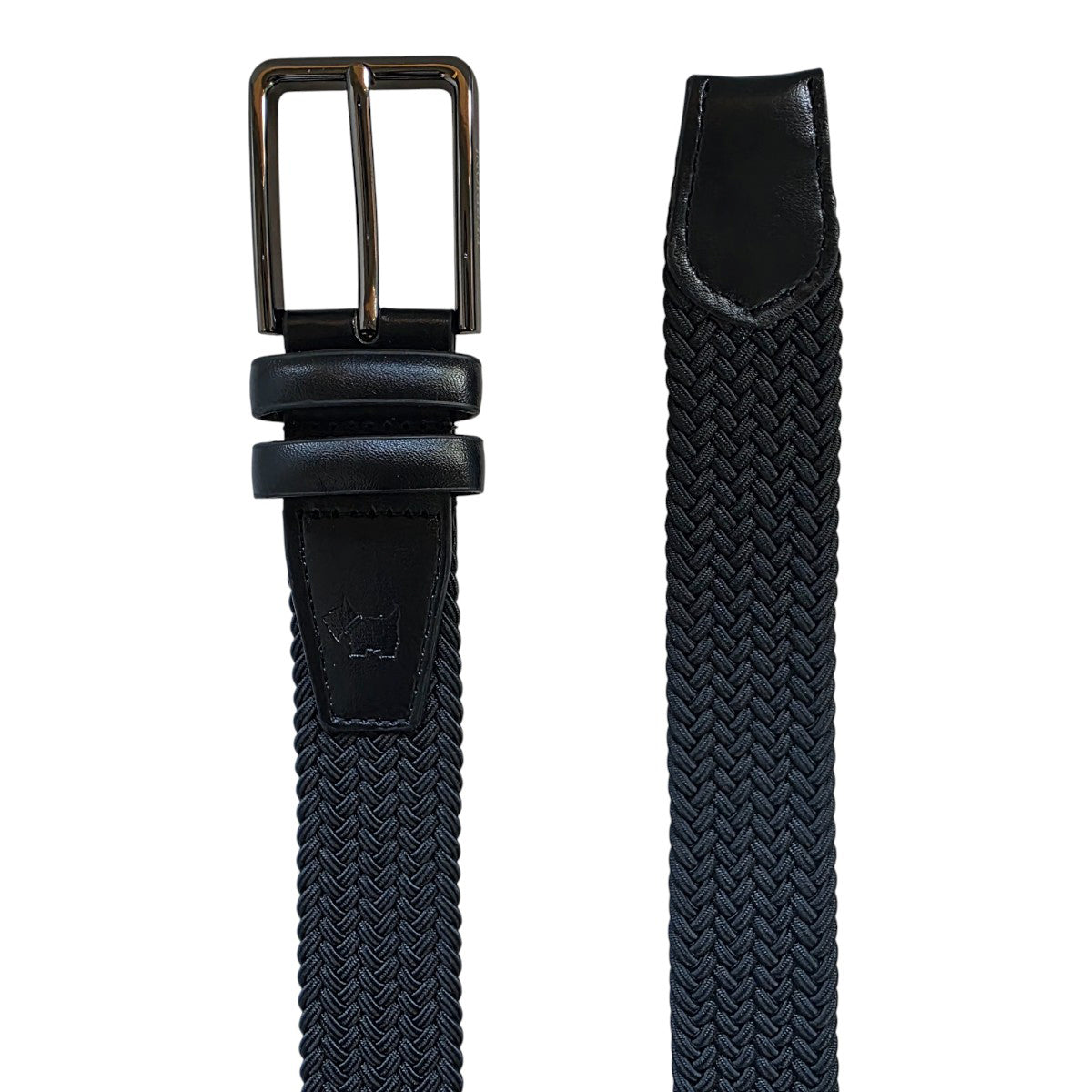 Cinturón Ferrioni Textil Elástico Trenzado Negro Hombre-34-36
