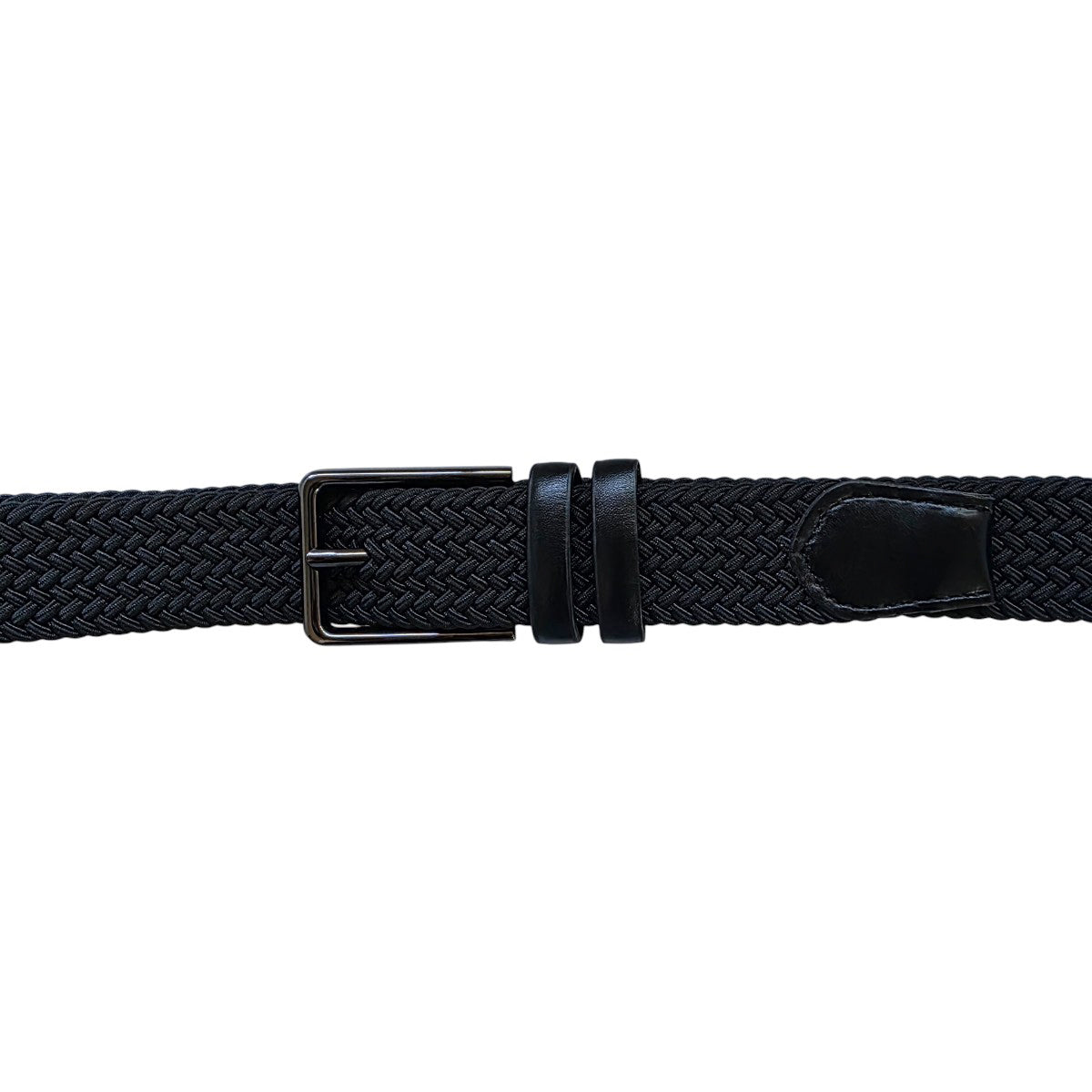 Cinturón Ferrioni Textil Elástico Trenzado Negro Hombre-30-32