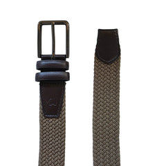 Cinturón Ferrioni Textil Elástico Trenzado Caqui Hombre 34mm-34-36