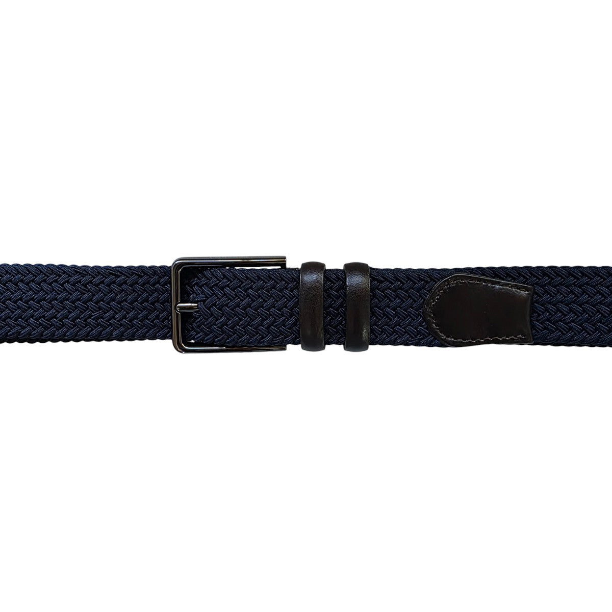 Cinturón Ferrioni Textil Elástico Trenzado Azul Hombre 34mm-34-36