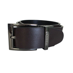Cinturon Reversible Piel Genuina Hombre Chocolate Negro-42-44