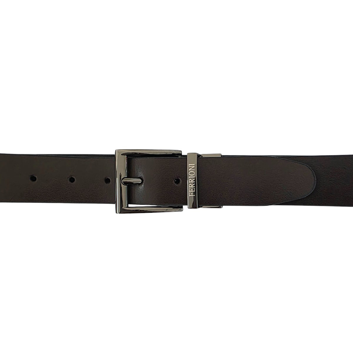 Cinturon Reversible Piel Genuina Hombre Chocolate Negro-42-44