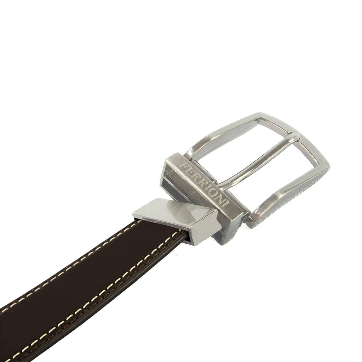 Cinturón Ferrioni Reversible Hombre Piel Negro Café 34mm-30-32