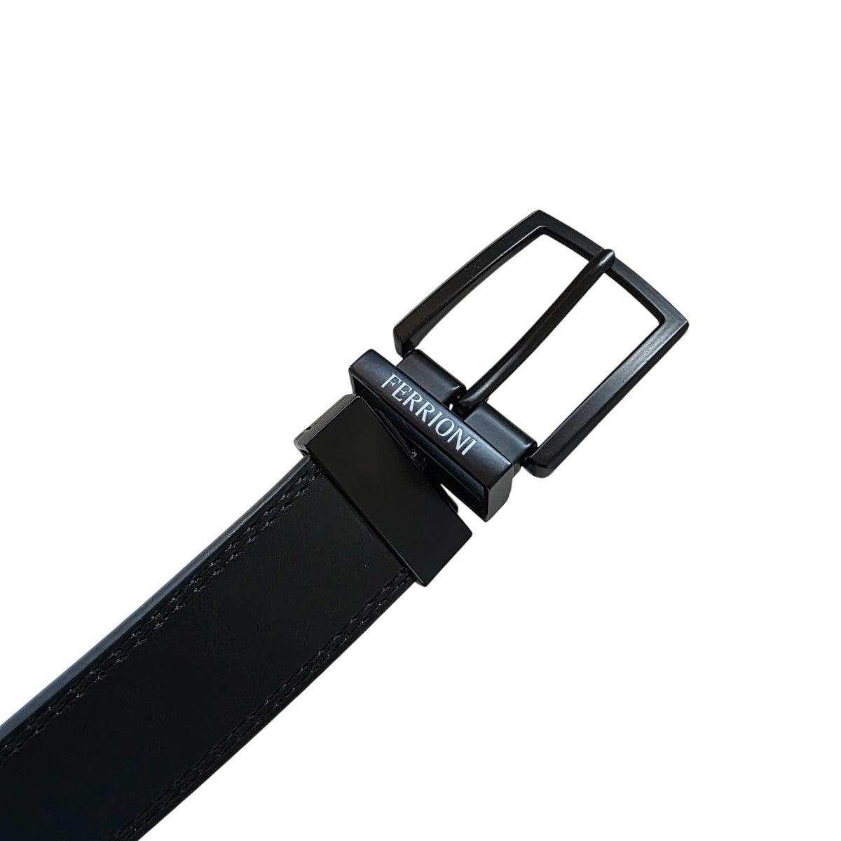 Cinturón Ferrioni Reversible Hombre Piel Negro Café 40mm-42-44