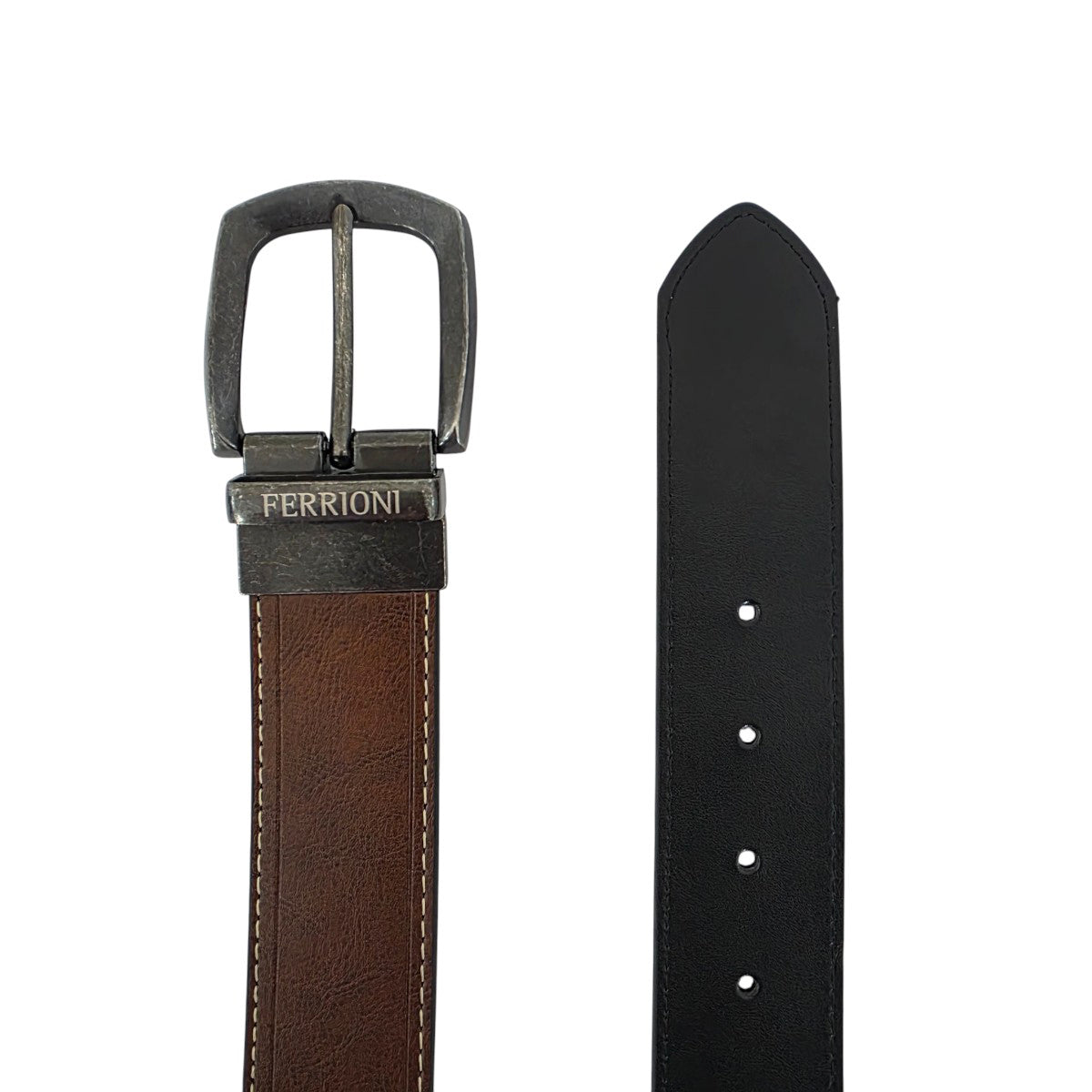 Cinturón Ferrioni Reversible Hombre Piel chesnut Negro 40mm-30-32