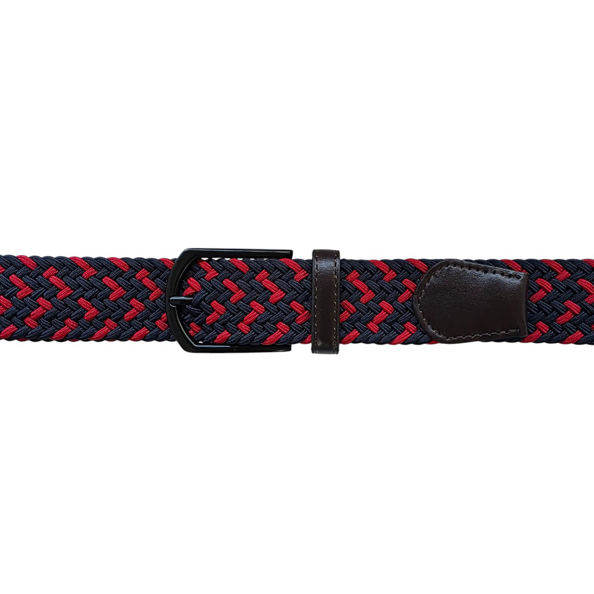 Cinturón Ferrioni Textil Elástico Trenzado Azul Rojo Hombre-34-36