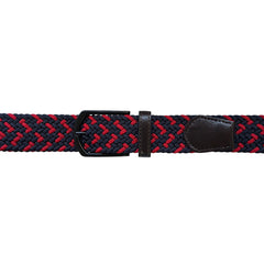 Cinturón Ferrioni Textil Elástico Trenzado Azul Rojo Hombre-34-36