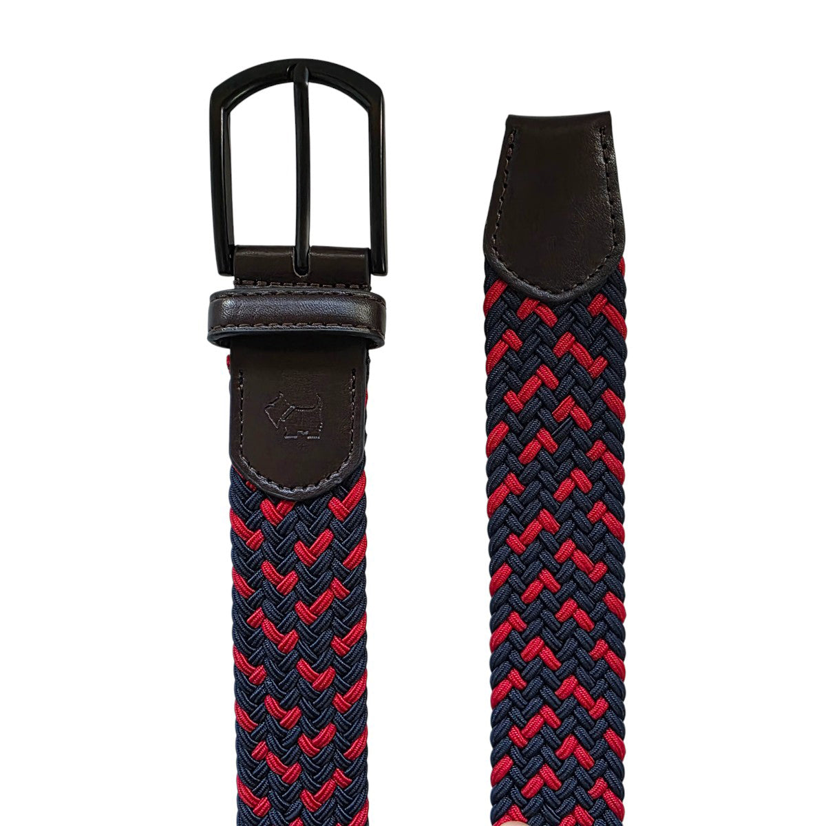 Cinturón Ferrioni Textil Elástico Trenzado Azul Rojo Hombre-42-44