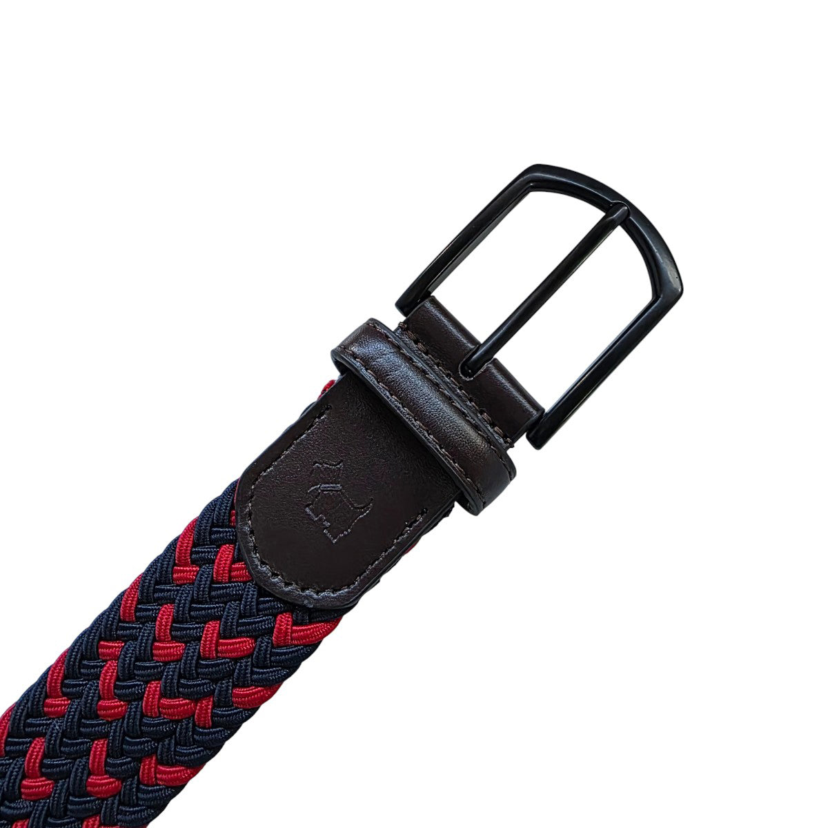 Cinturón Ferrioni Textil Elástico Trenzado Azul Rojo Hombre-30-32