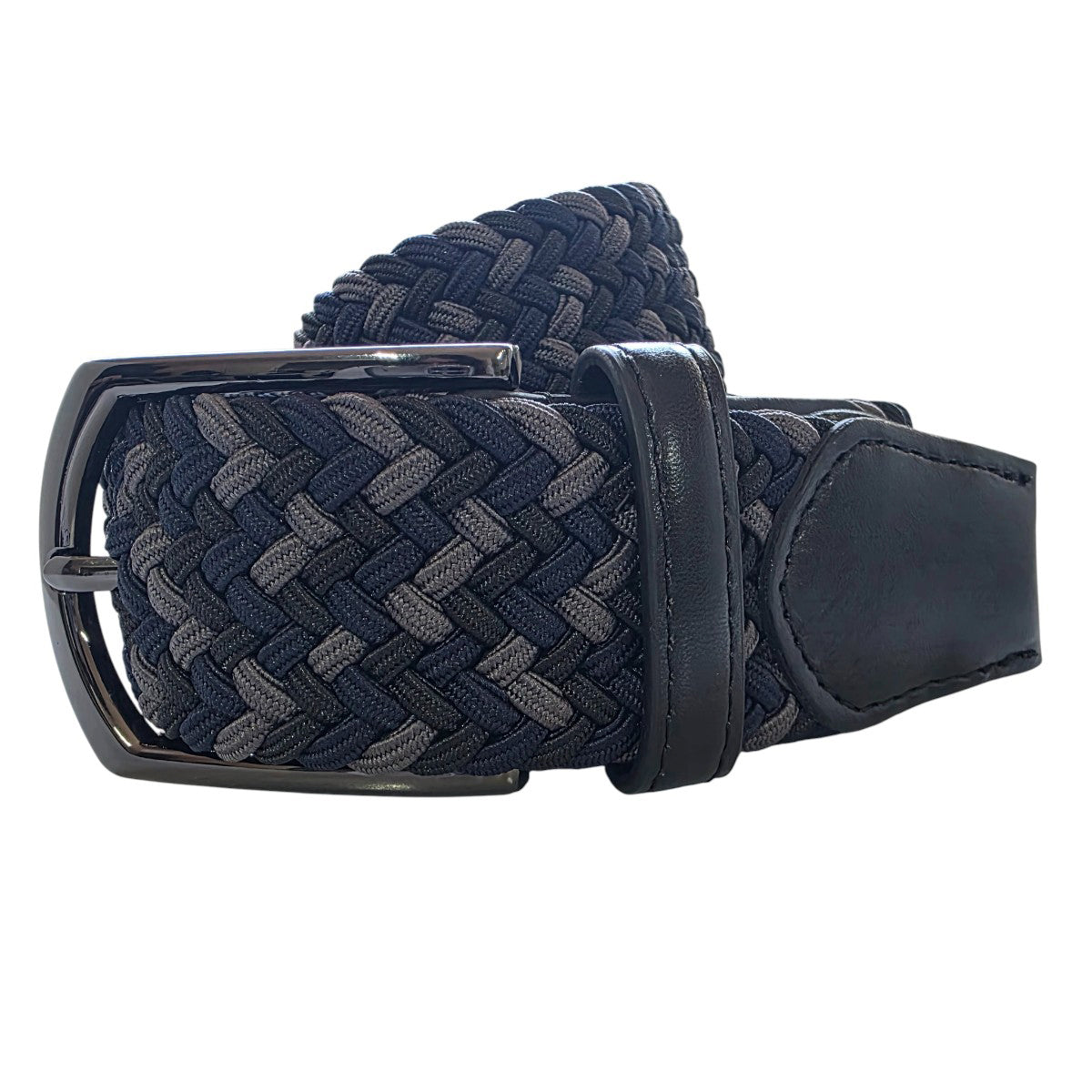 Cinturón Ferrioni Textil Elástico Trenzado Azul Gris Hombre-38-40