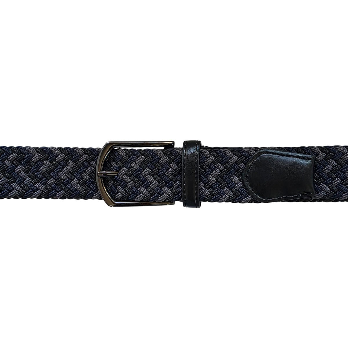 Cinturón Ferrioni Textil Elástico Trenzado Azul Gris Hombre-42-44
