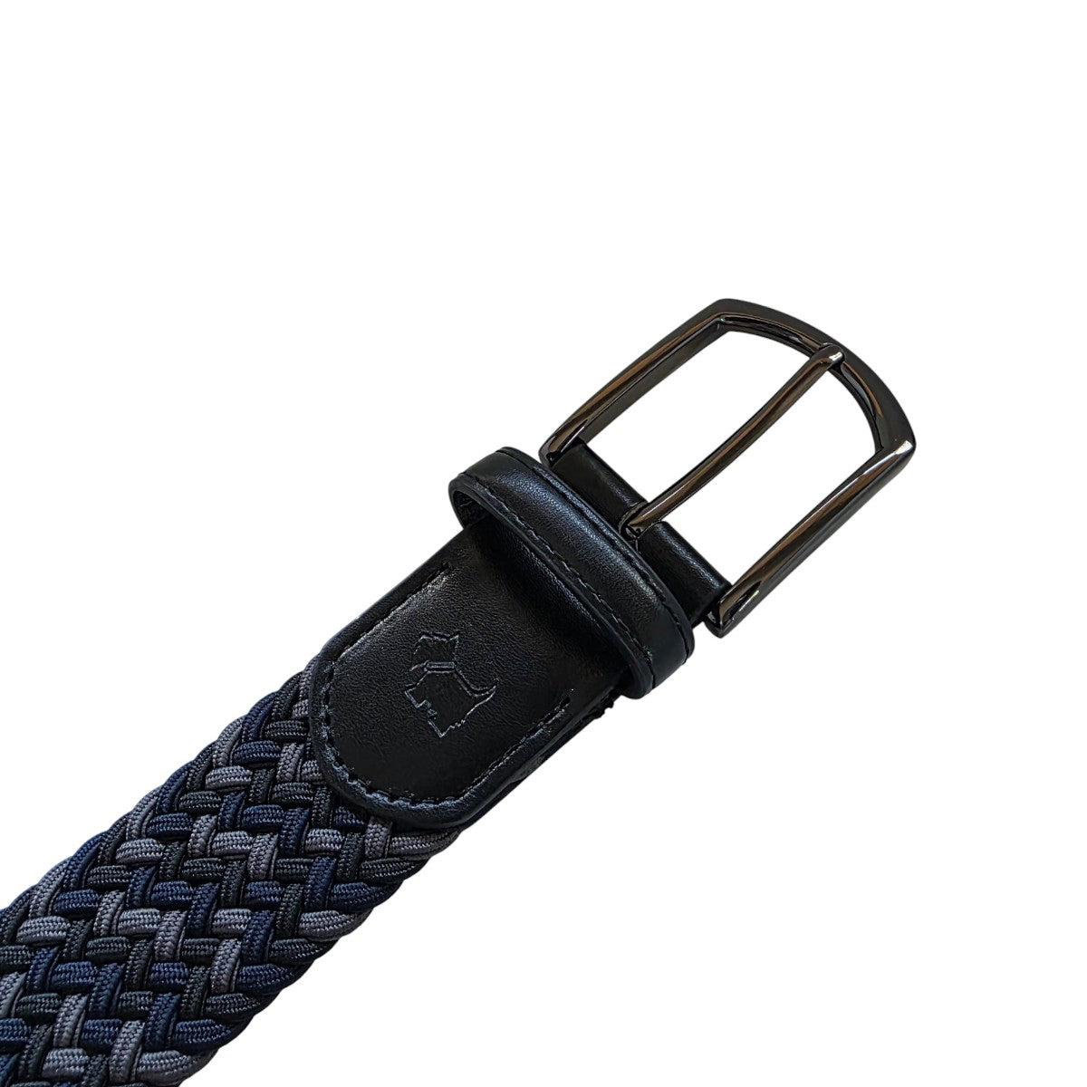 Cinturón Ferrioni Textil Elástico Trenzado Azul Gris Hombre-38-40