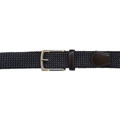 Cinturón Ferrioni Textil Elástico Trenzado Negro Gris Hombre-30-32