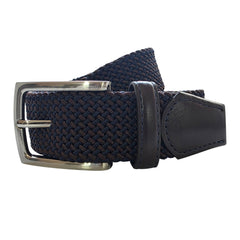 Cinturón Ferrioni Textil Elástico Trenzado Azul Moka 34mm-42-44