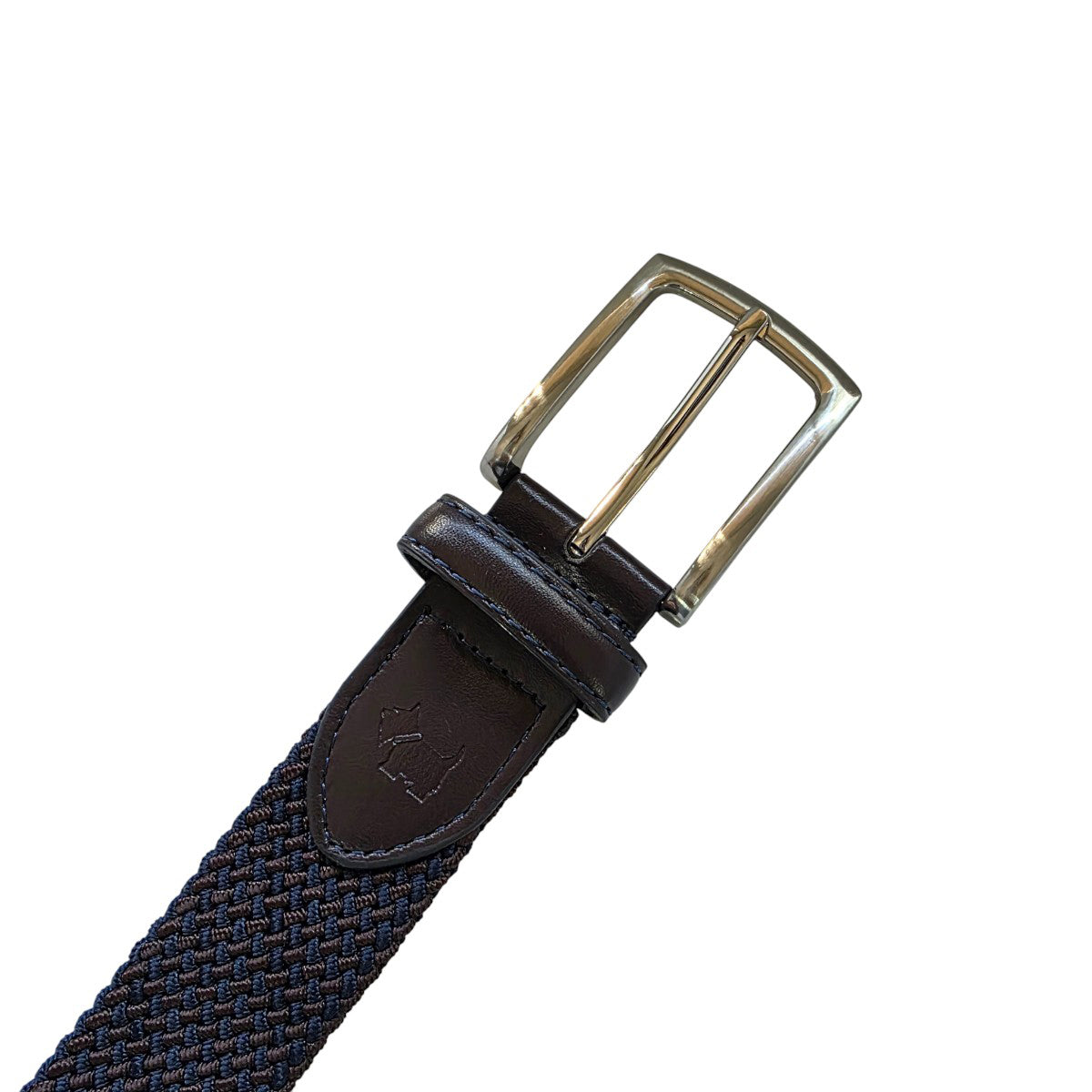 Cinturón Ferrioni Textil Elástico Trenzado Azul Moka 34mm-34-36