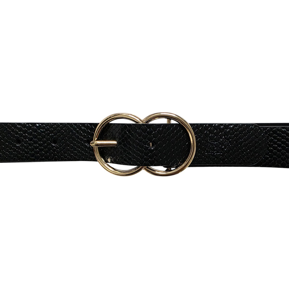 Cinturón Ferrioni Dama Piel Genuina Delia Negro Hebilla-34-36