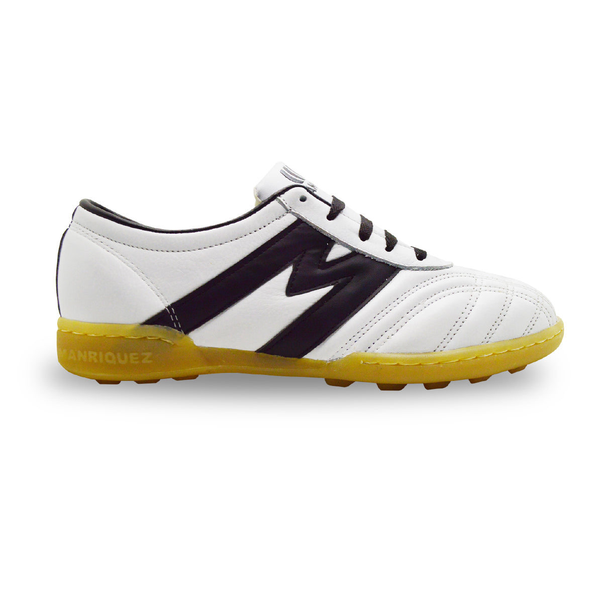Tenis fútbol rápido Manriquez tachones turf Blanco negro-29