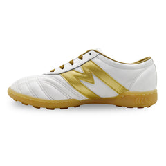Tenis fútbol rápido Manriquez tachones turf blanco oro-26