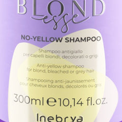 Shampoo Inebrya No Yellow 300ml matizador rubio y gris