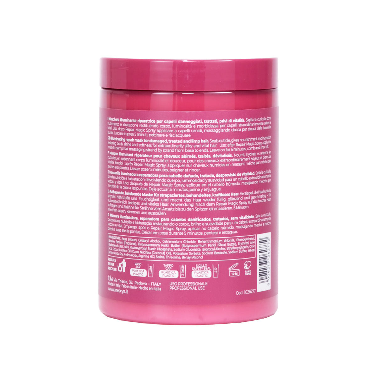 Mascarilla Inebrya Shecare 1000ml reparación y nutrición