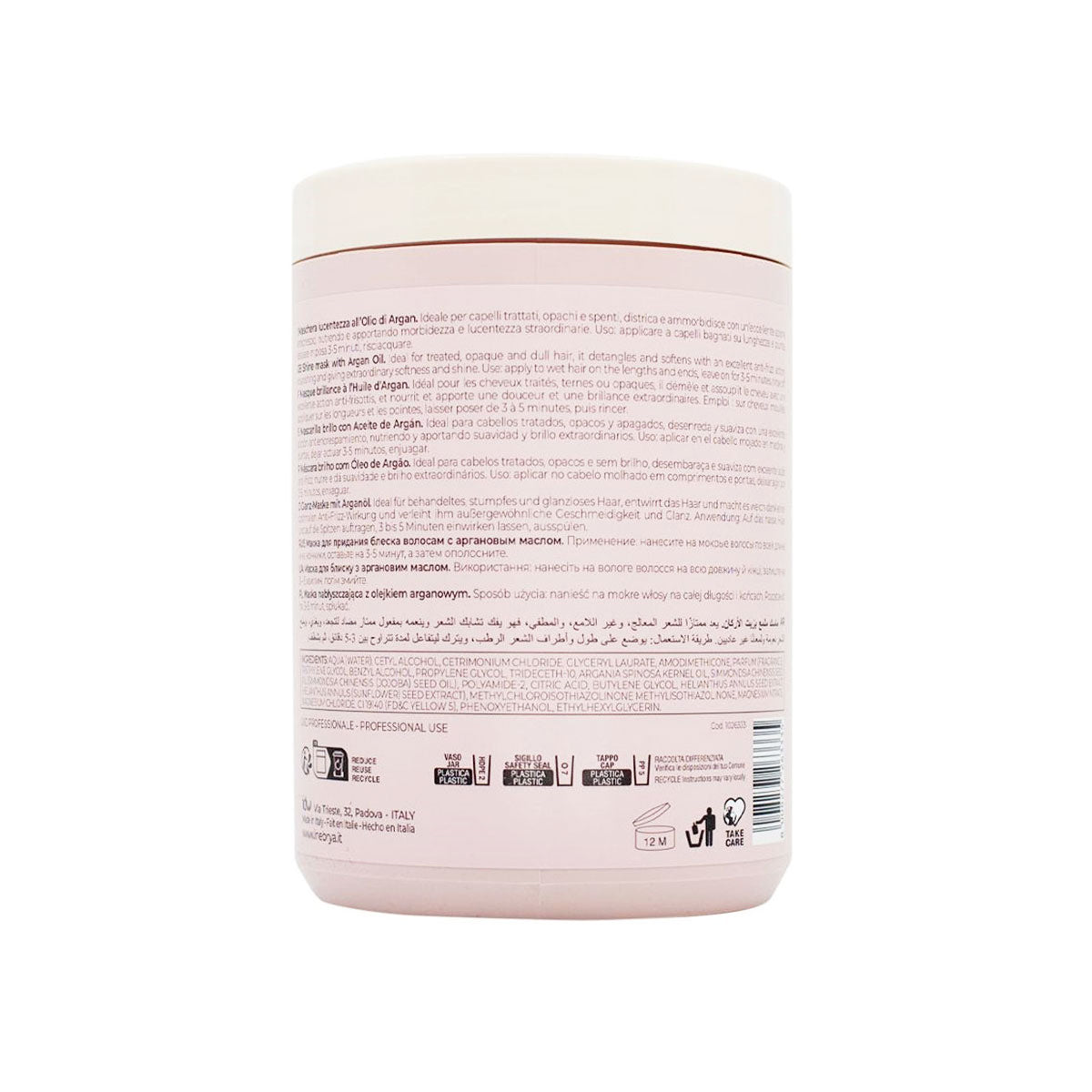 Mascarilla Inebrya Argan Age 1000ml hidratación y brillo