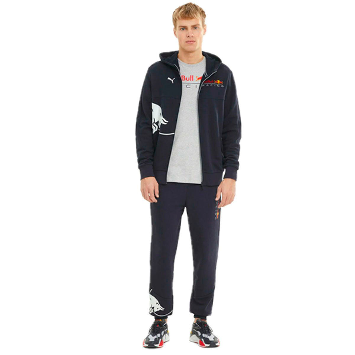 Sudadera Puma Red Bull Racing Full Zip Hombre 763107 - Azul L